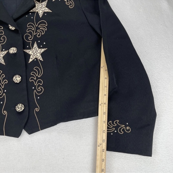 Scully Marsha Wright Vintage Jacket Women XL Crop Black Animal Print & Stars - Picture 7 of 13